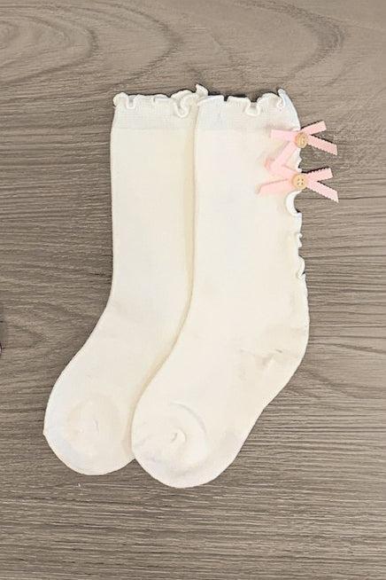 Girls' Bow Socks | Sparkle in Pink