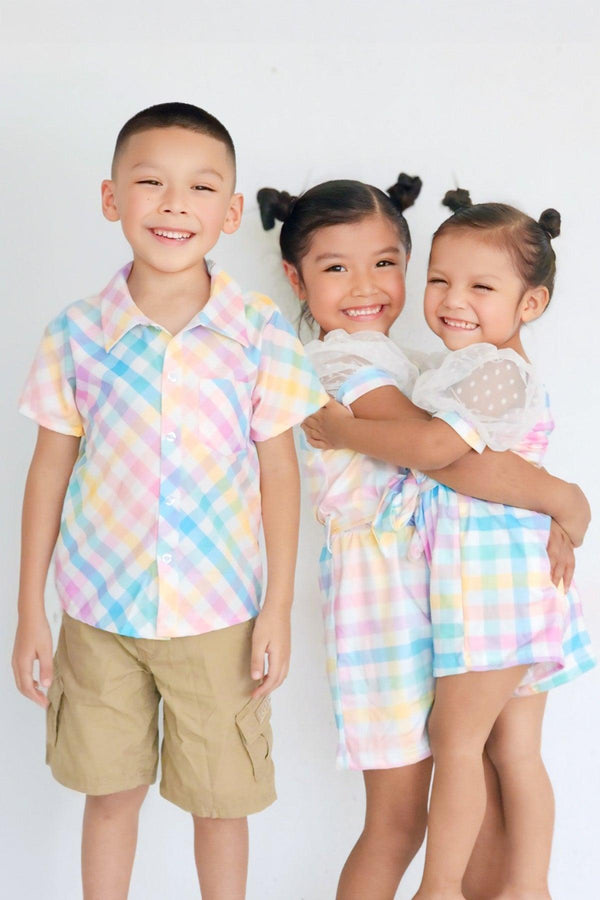 Pastel Plaid Button Down | Sparkle in Pink