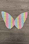 Cotton Candy Fairy Costume - 3 Piece Set - 12-18 Months - Rainbow pastel cotton candy fairy wings with scalloped edges and soft fabric texture.