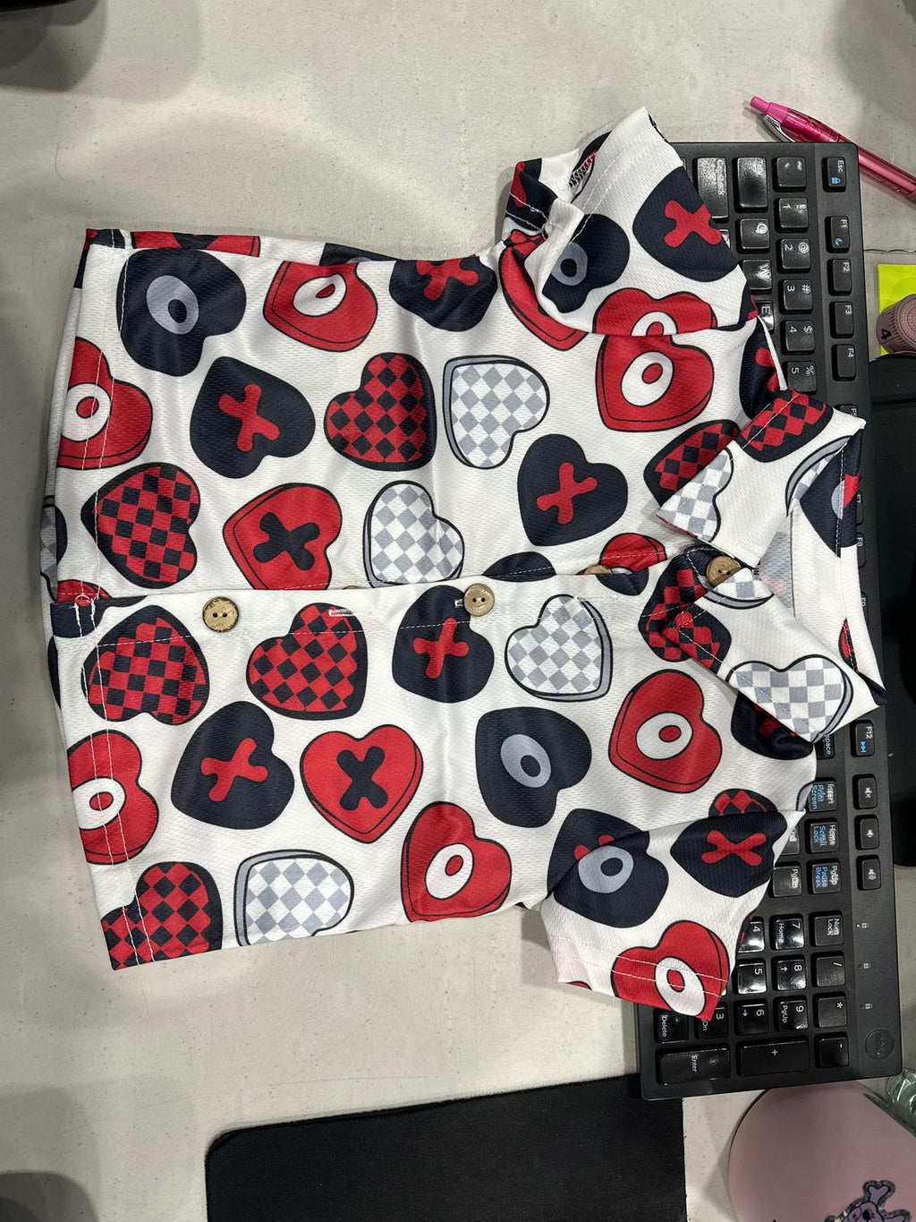 Candy Hearts Button Down Top