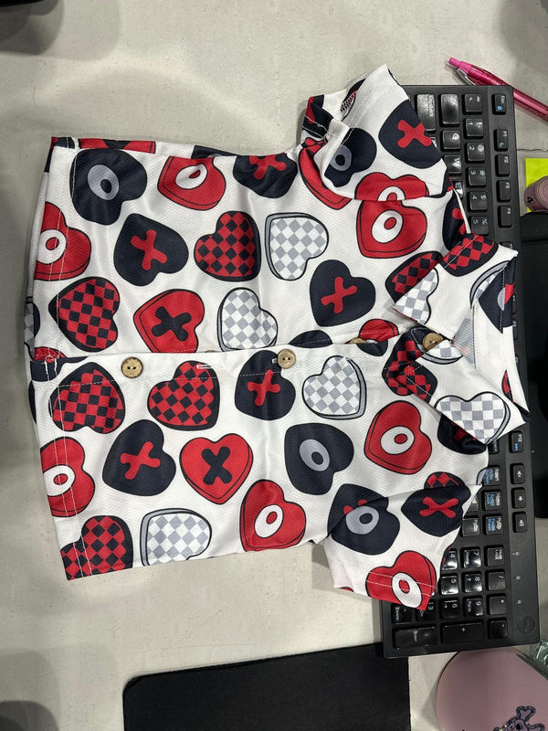 Candy Hearts Button Down Top