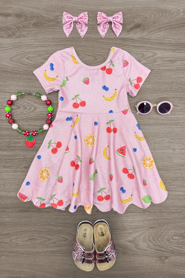 Pink Glitter Fruit Dress 6