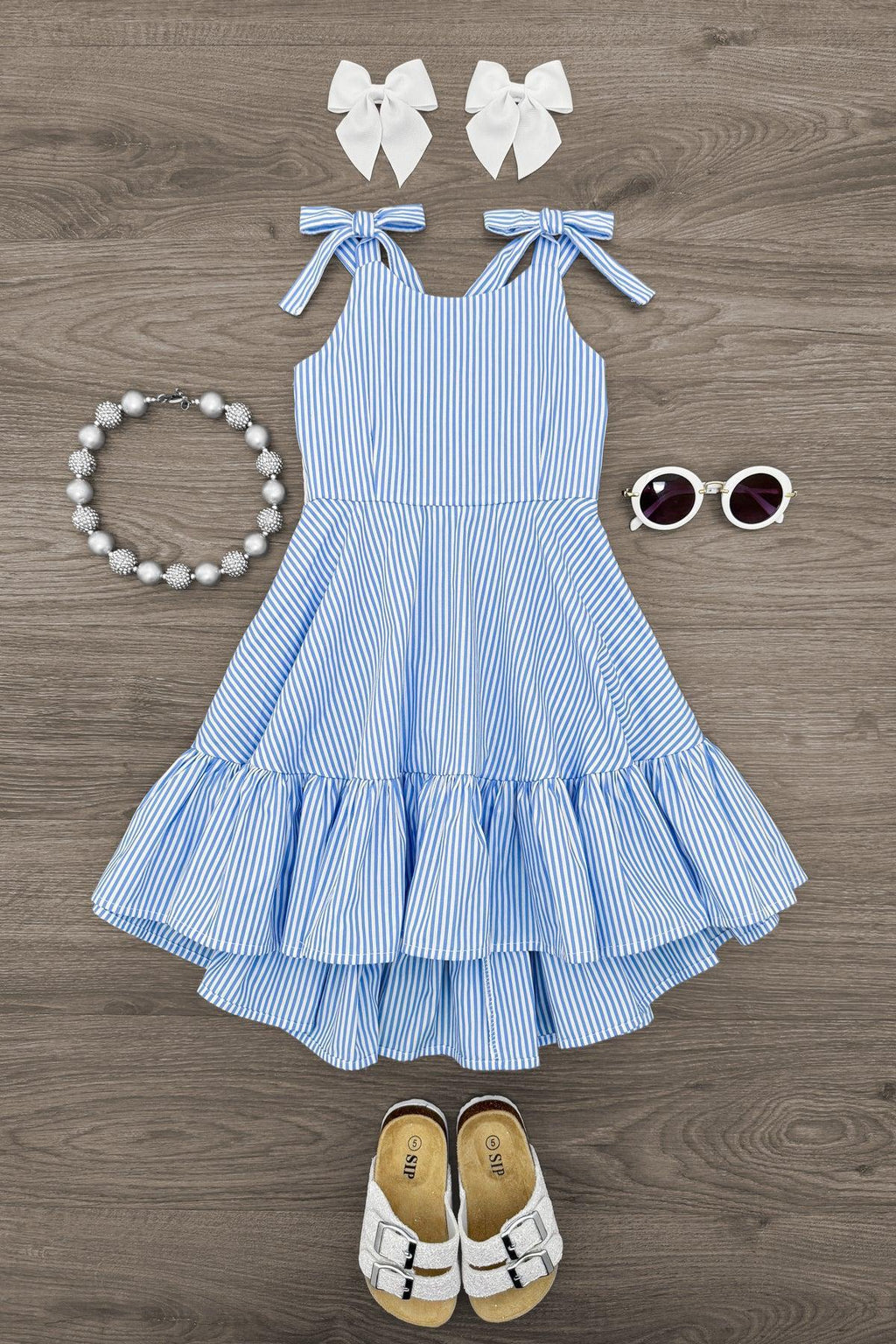 Blue Stripe Bow Tank Dress | Sparkle in Pink