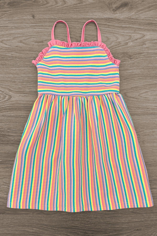 Rainbow Striped Dress | Sparkle in Pink