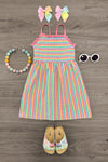 Rainbow Striped Dress | Sparkle in Pink