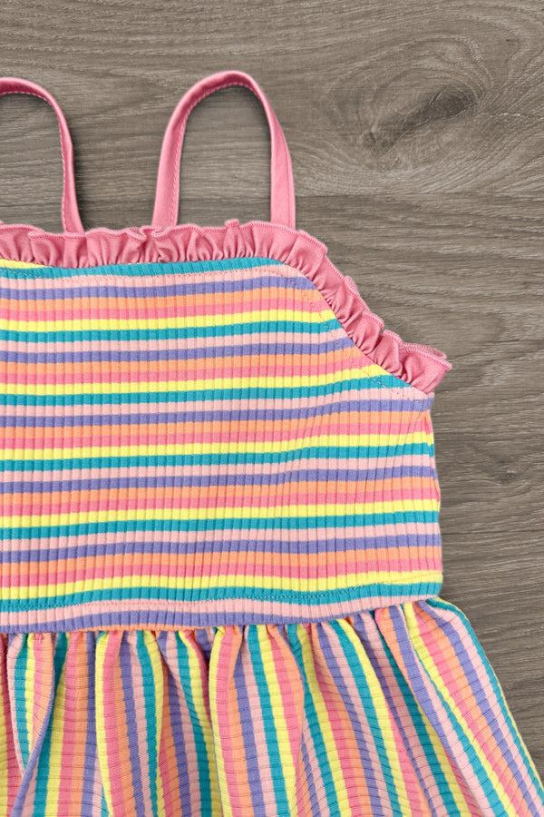 Rainbow Striped Dress | Sparkle in Pink