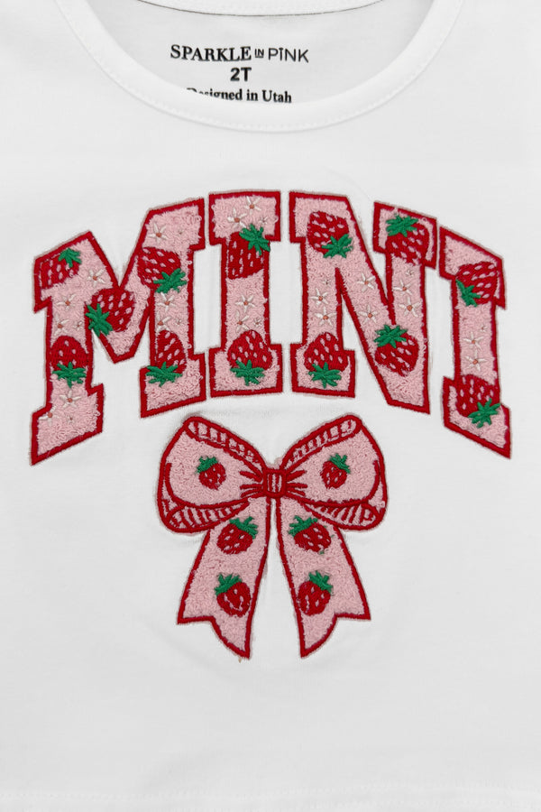 Mom & Me - "Mama & Mini" Strawberry Chenille Patch Top | Sparkle in Pink