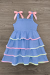 Mom & Me - Chambray Pom Pom Ribbon Dress | Sparkle in Pink