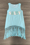 Mom & Me - "Salty" Chenille Patch Tank Top - Sparkle in Pink