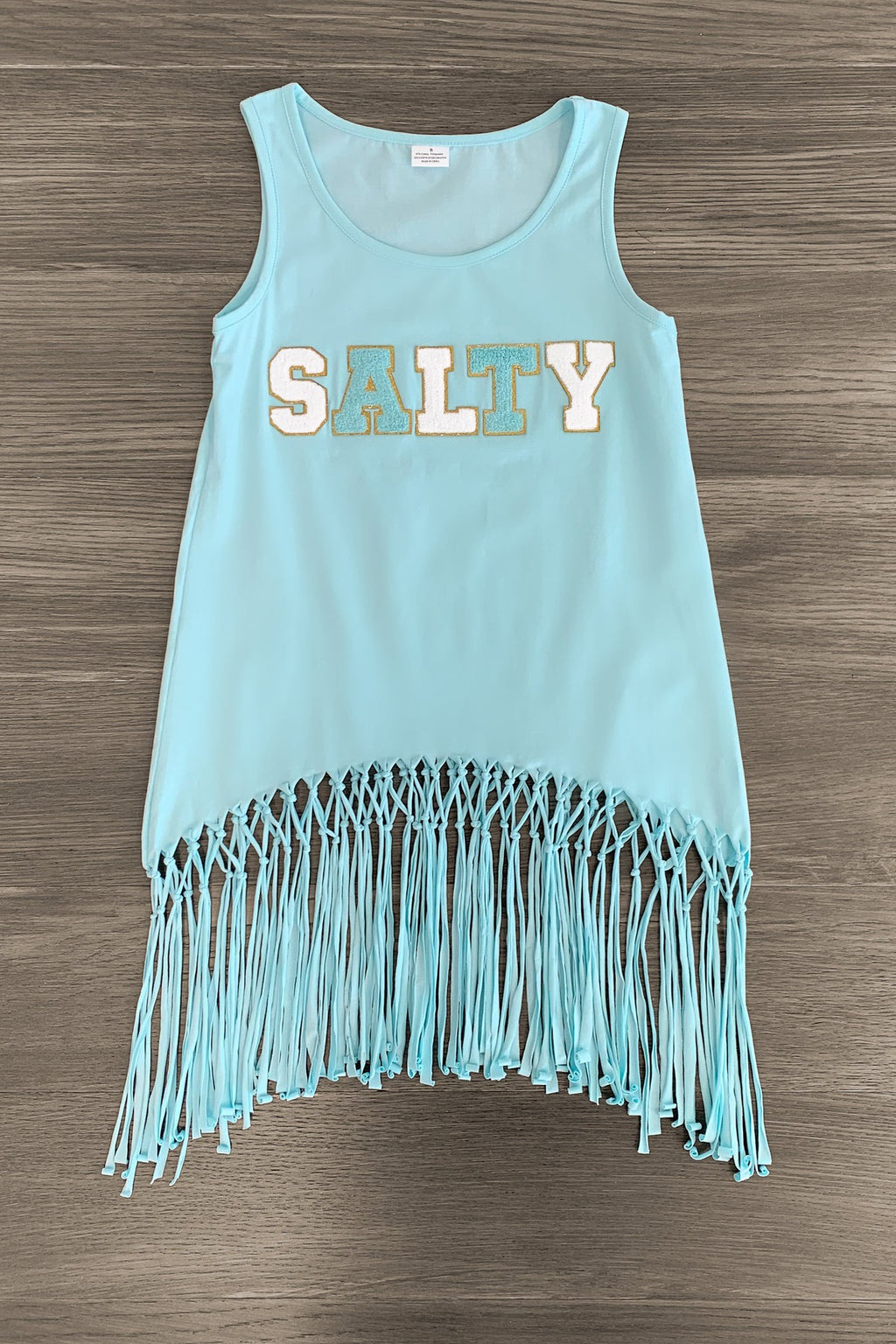 Mom & Me - "Salty" Chenille Patch Tank Top - Sparkle in Pink