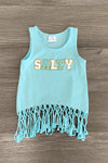 Mom & Me - "Salty" Chenille Patch Tank Top - Sparkle in Pink