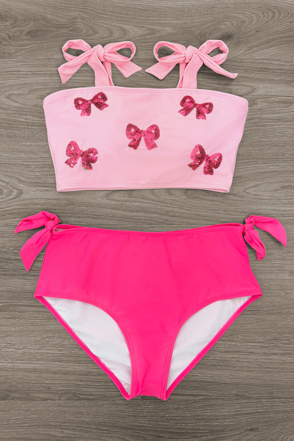 Mom & Me - Pink Sequin Bow Bikini | Sparkle in Pink