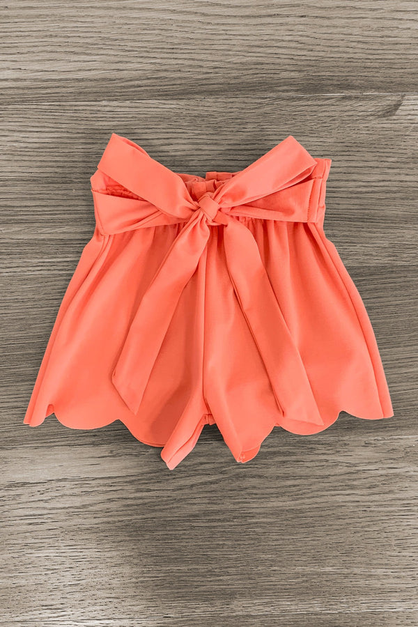 "Take It Easy" Coral Short Set - Sparkle in Pink