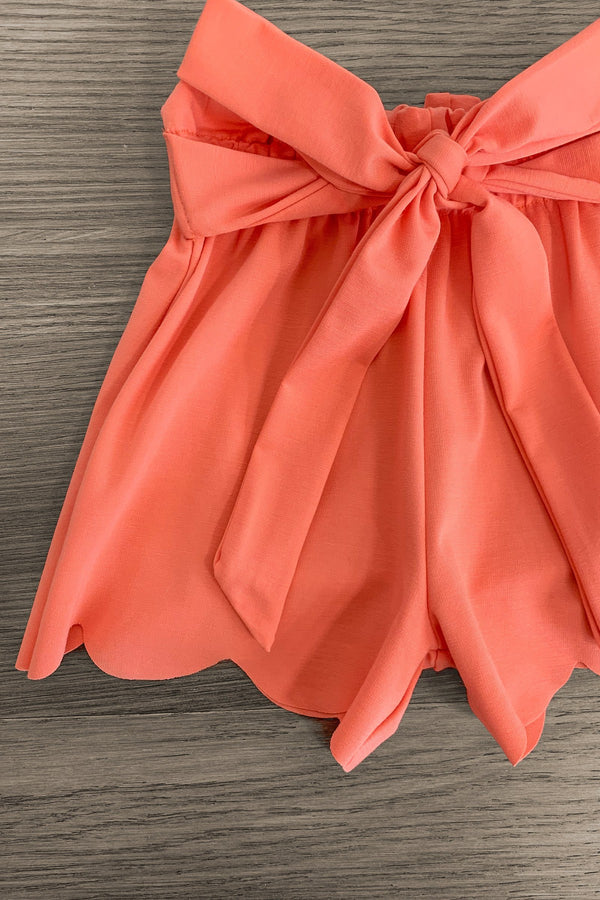"Take It Easy" Coral Short Set - Sparkle in Pink