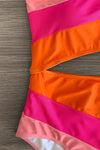 Mom & Me - Pink & Orange Striped Swimsuit - Sparkle in Pink