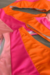 Mom & Me - Pink & Orange Striped Swimsuit - Sparkle in Pink