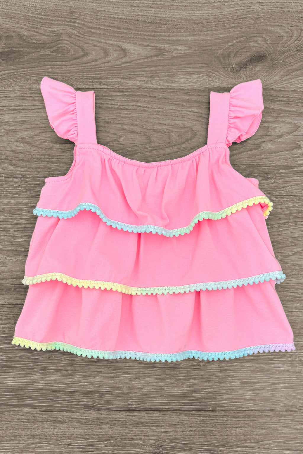 Pink Pom Pom Gemstone Denim Short Set | Sparkle in Pink