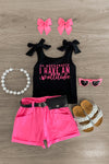 "So Apparently I Have An Attitude" Pink Short Set - Sparkle in Pink