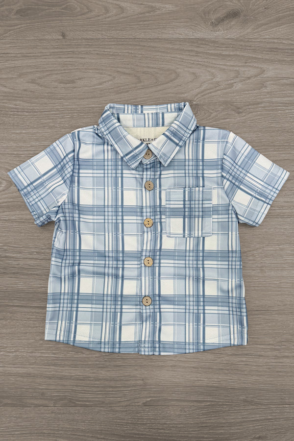 Blue Plaid Family Set | Sparkle in Pink