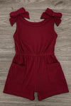 Ribbed Bow Romper | Sparkle in Pink