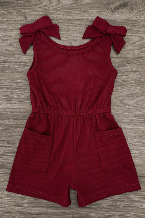 Ribbed Bow Romper | Sparkle in Pink
