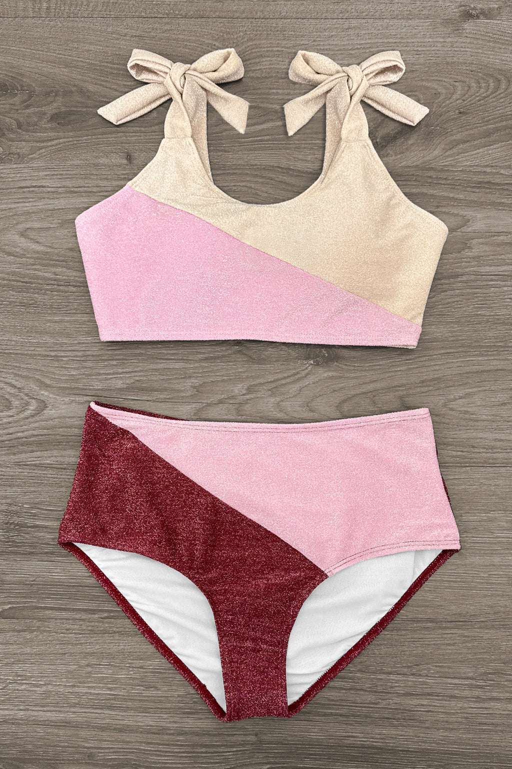 Mom & Me - Glitter Colorblock Bikini | Sparkle in Pink