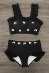 Mom & Me - Black Ruffle Bow Bikini | Sparkle in Pink