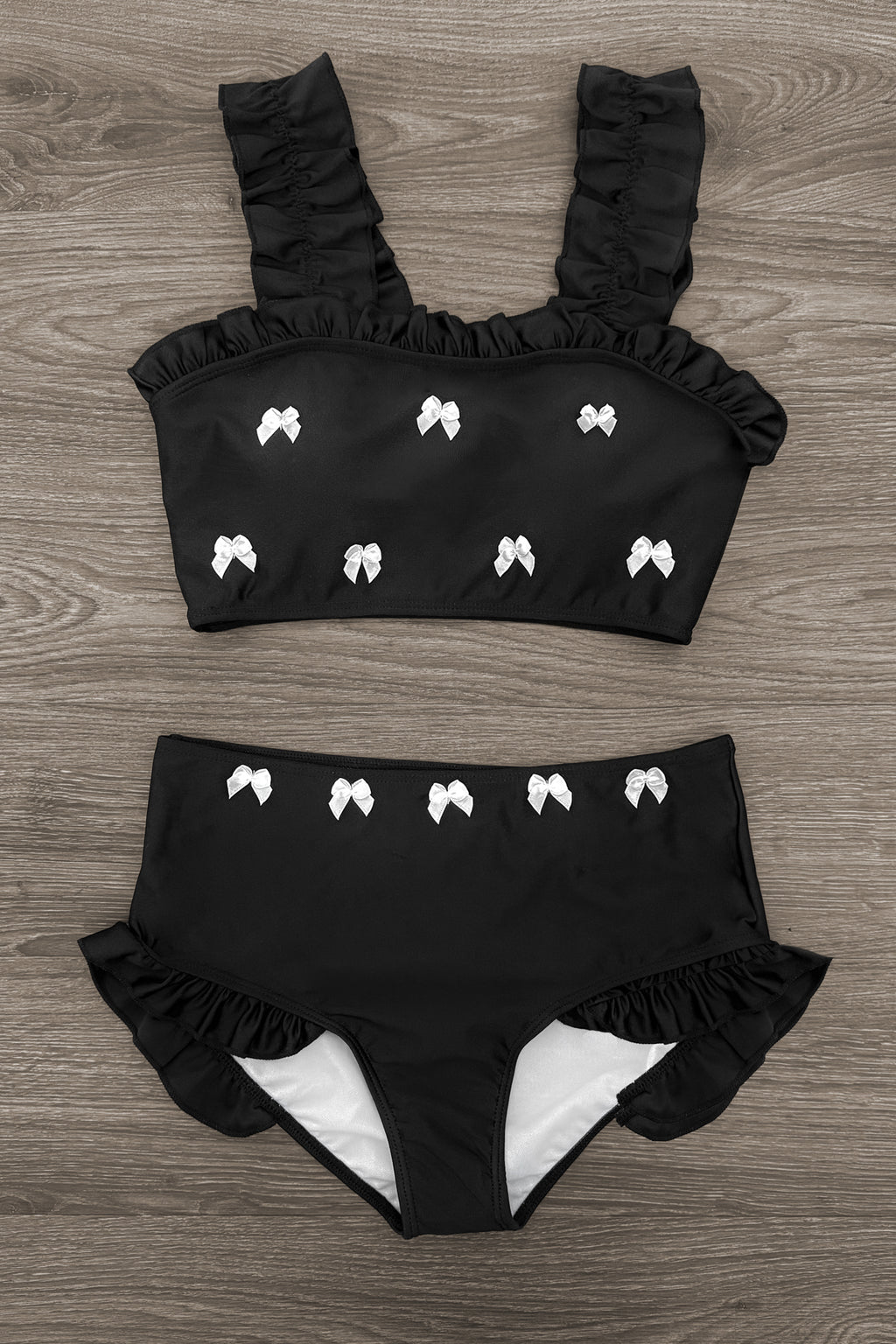Mom & Me - Black Ruffle Bow Bikini | Sparkle in Pink
