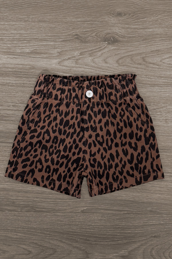 "Besties" Cheetah Denim Short Set | Sparkle in Pink