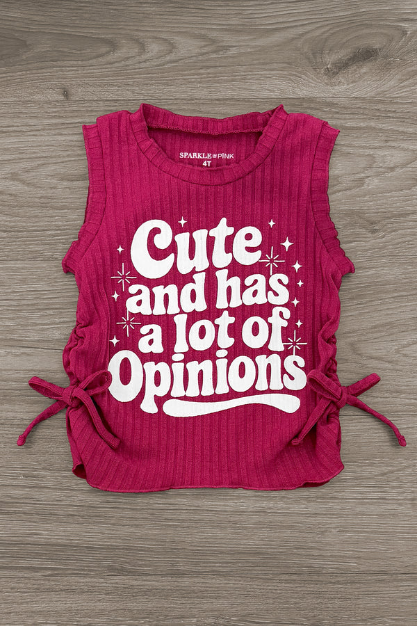 "Cute And Has A Lot Of Opinions" Short Set | Sparkle in Pink