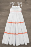Mom & Me - White & Orange Ruffle Maxi Dress | Sparkle in Pink