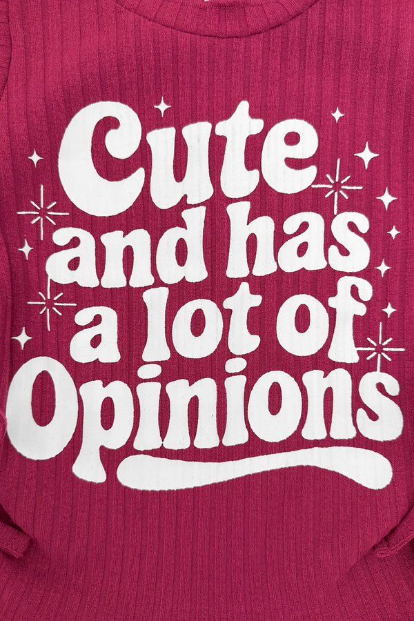 "Cute And Has A Lot Of Opinions" Short Set | Sparkle in Pink