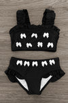 Mom & Me - Black Ruffle Bow Bikini | Sparkle in Pink