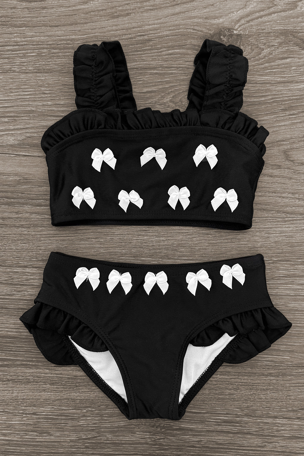 Mom & Me - Black Ruffle Bow Bikini | Sparkle in Pink