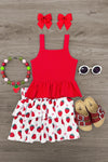 Red Strawberry Skirt Set | Sparkle in Pink