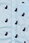Blue Bunny Button Down | Sparkle in Pink