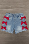 Cherry Bow Denim Short Set | Sparkle in Pink