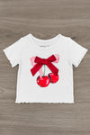 Cherry Bow Denim Short Set | Sparkle in Pink