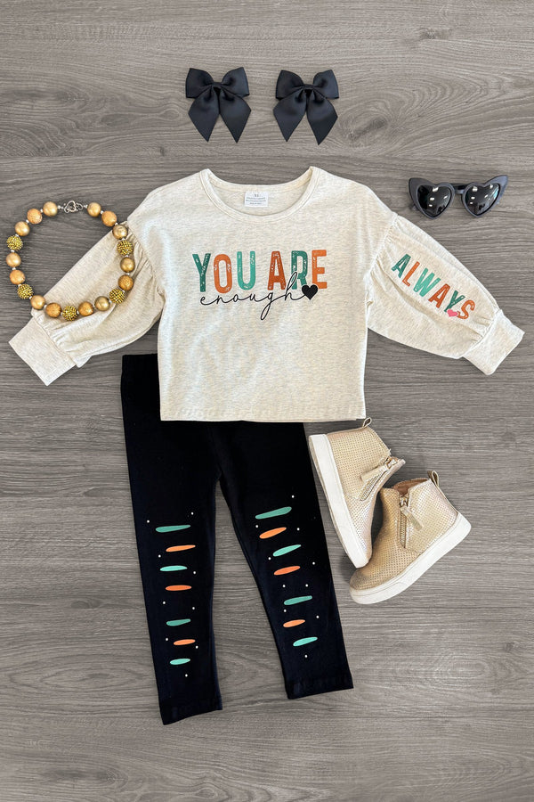"You Are Enough... Always" Legging Set | Sparkle in Pink