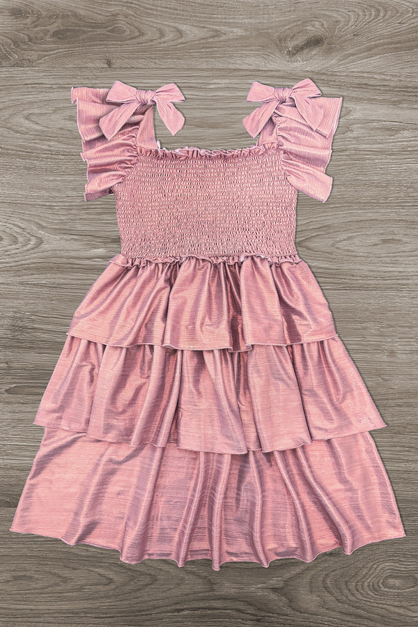 Mom & Me - Metallic Ruffle Dress | Sparkle in Pink