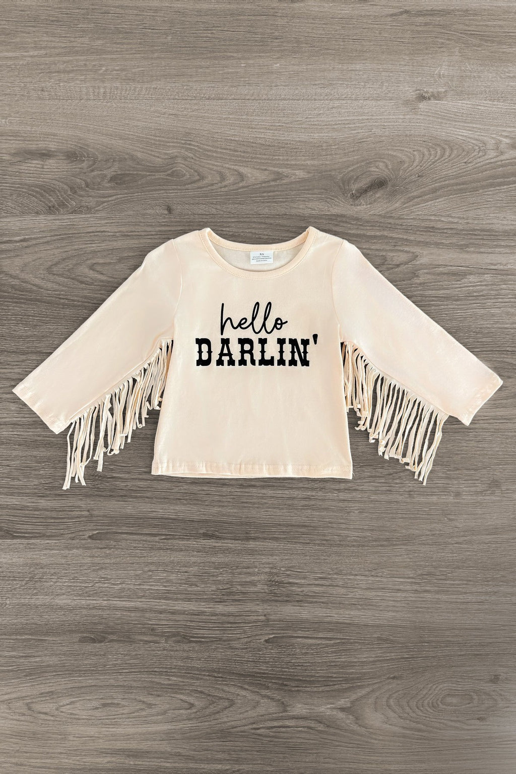 "Hello Darlin'" Tan Pleather Bell Bottom Set | Sparkle in Pink