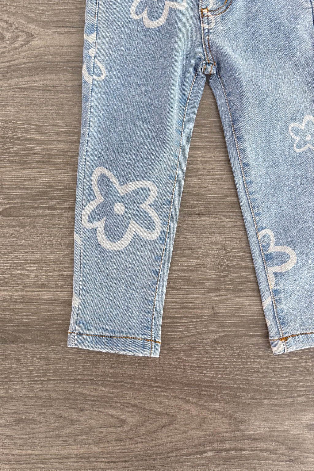 Flower Print Jeans | Sparkle in Pink