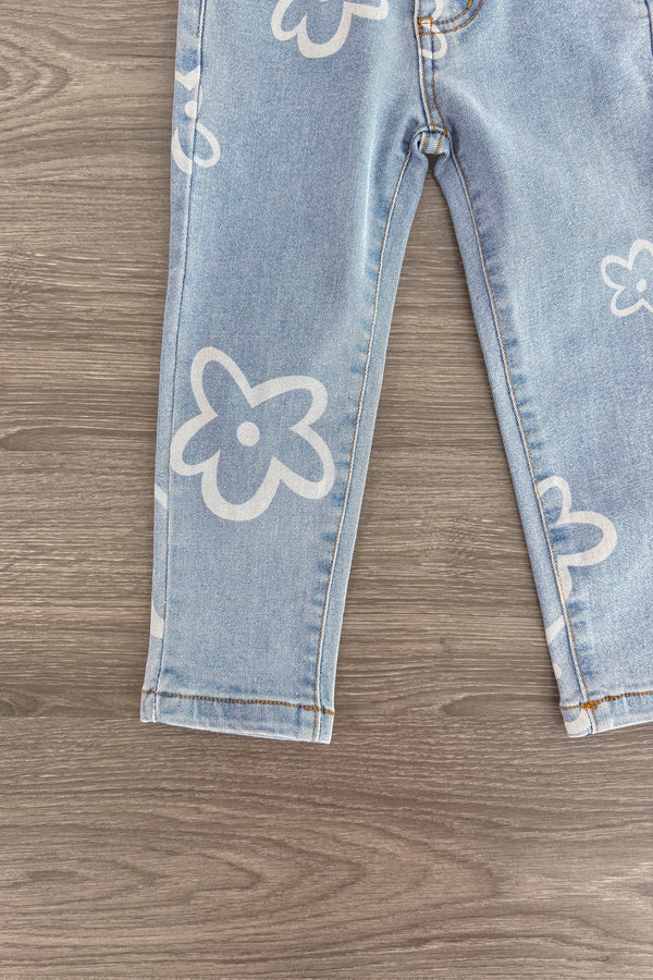 Flower Print Jeans | Sparkle in Pink