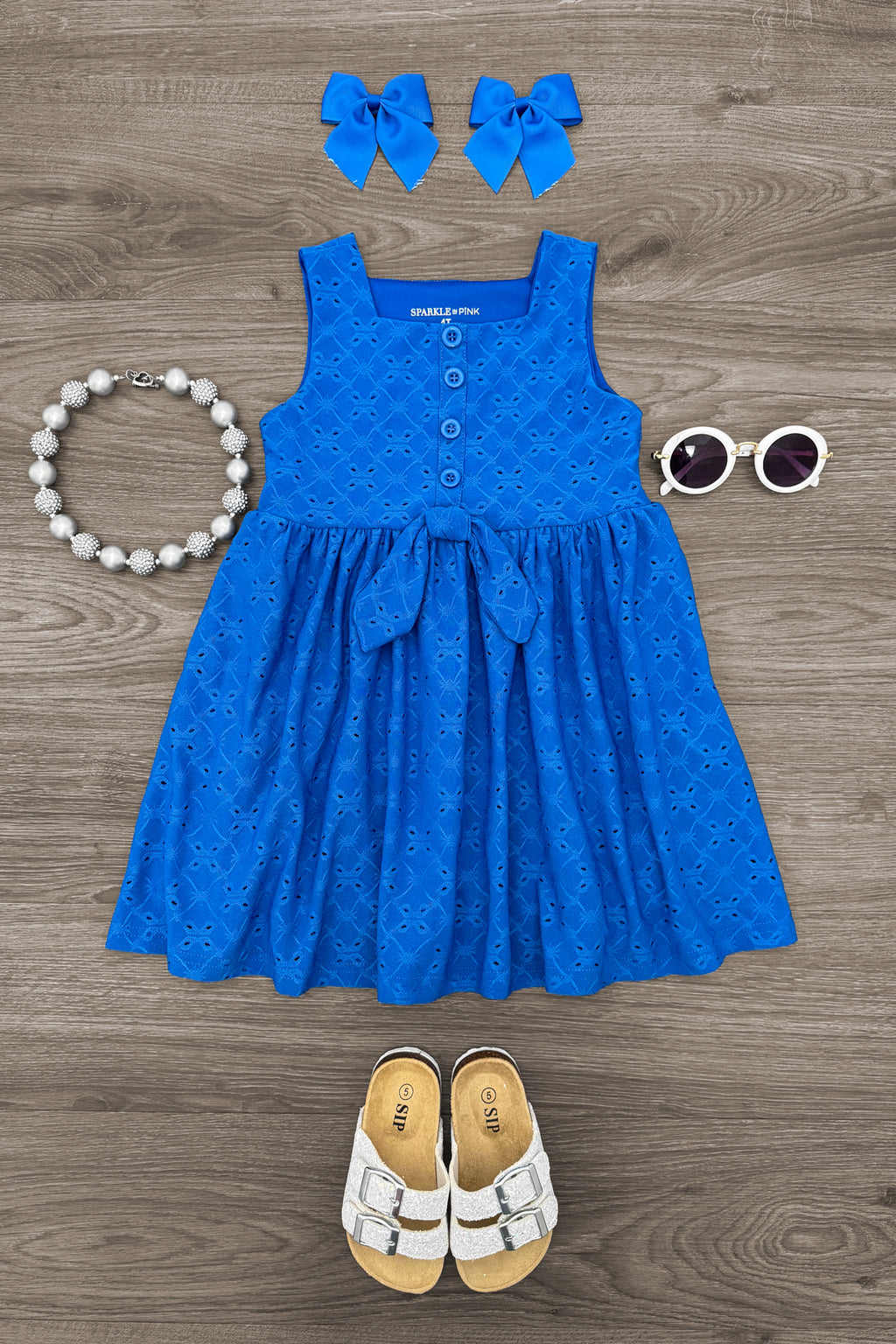 Blue Eyelet Dress | Sparkle in Pink