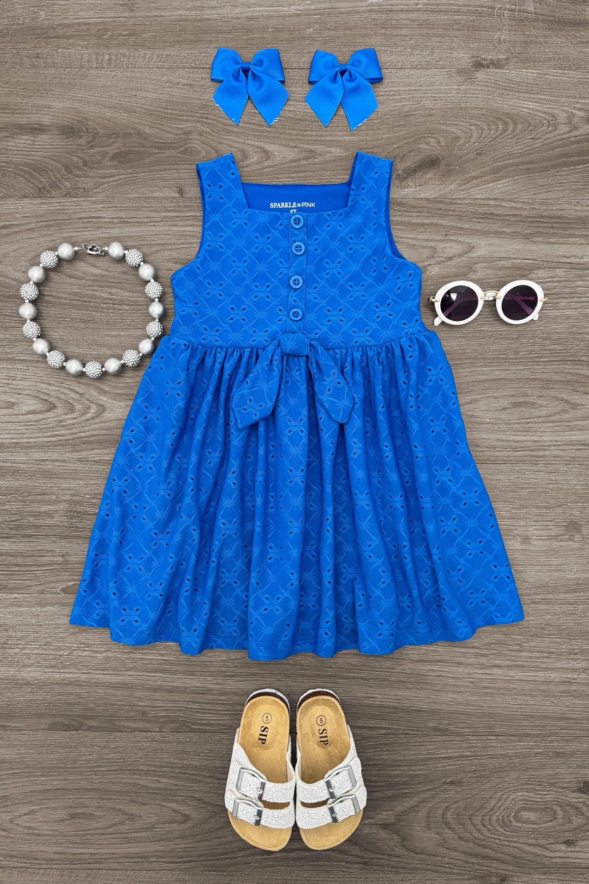 Blue Eyelet Dress | Sparkle in Pink