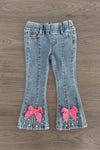 "Country Coquette Girls Club" Denim Flare Set | Sparkle in Pink