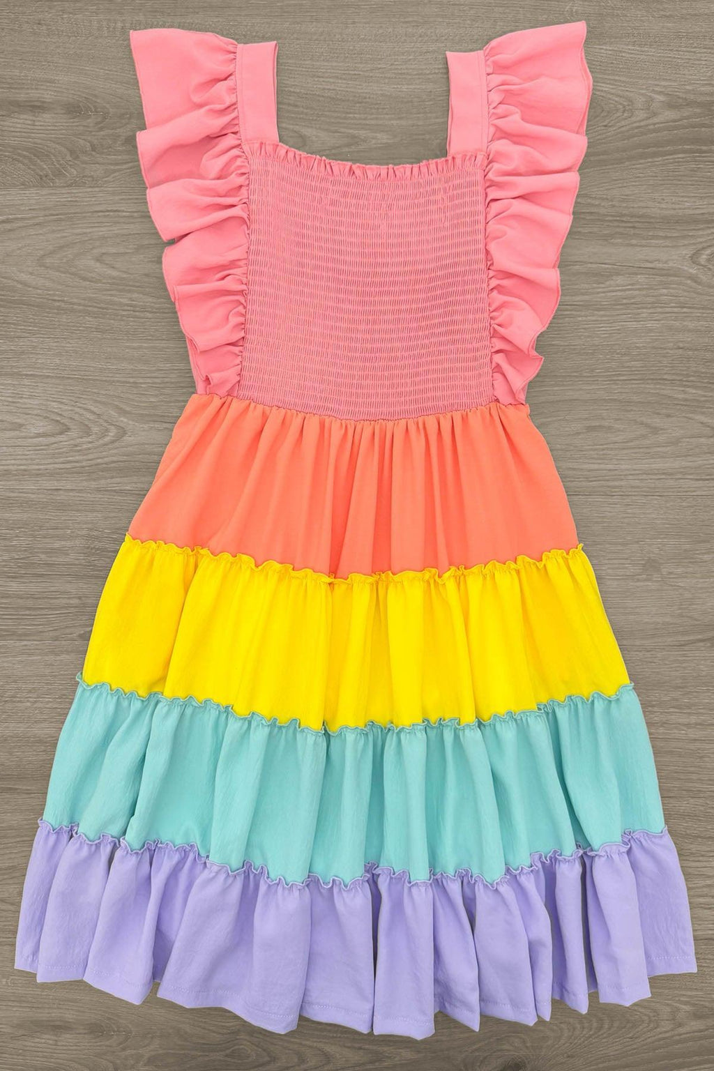 Mom & Me - Rainbow Pastel Ruffle Dress | Sparkle in Pink