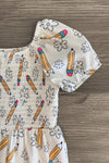 Cream Pencil Flower Flare Jumpsuit - Sparkle in Pink