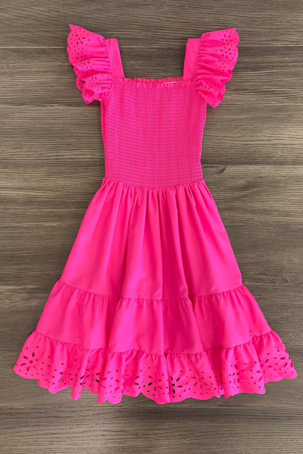 Mom & Me - Eyelet Ruffle Dress - Sparkle in Pink