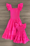 Mom & Me - Eyelet Ruffle Dress - Sparkle in Pink
